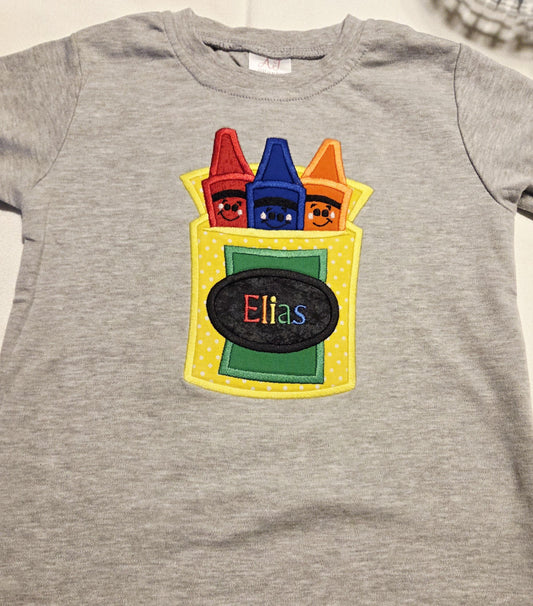 Crayon Box shirt, Personalized, Back to School, Unisex