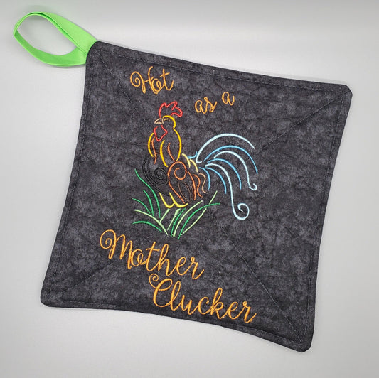 Set of (2) Rooster Pot Holders, Country Chic, Rooster, Mother Clucker, Pot Holder, Sassy, Not Today, Hot Pad, Country Kitchen