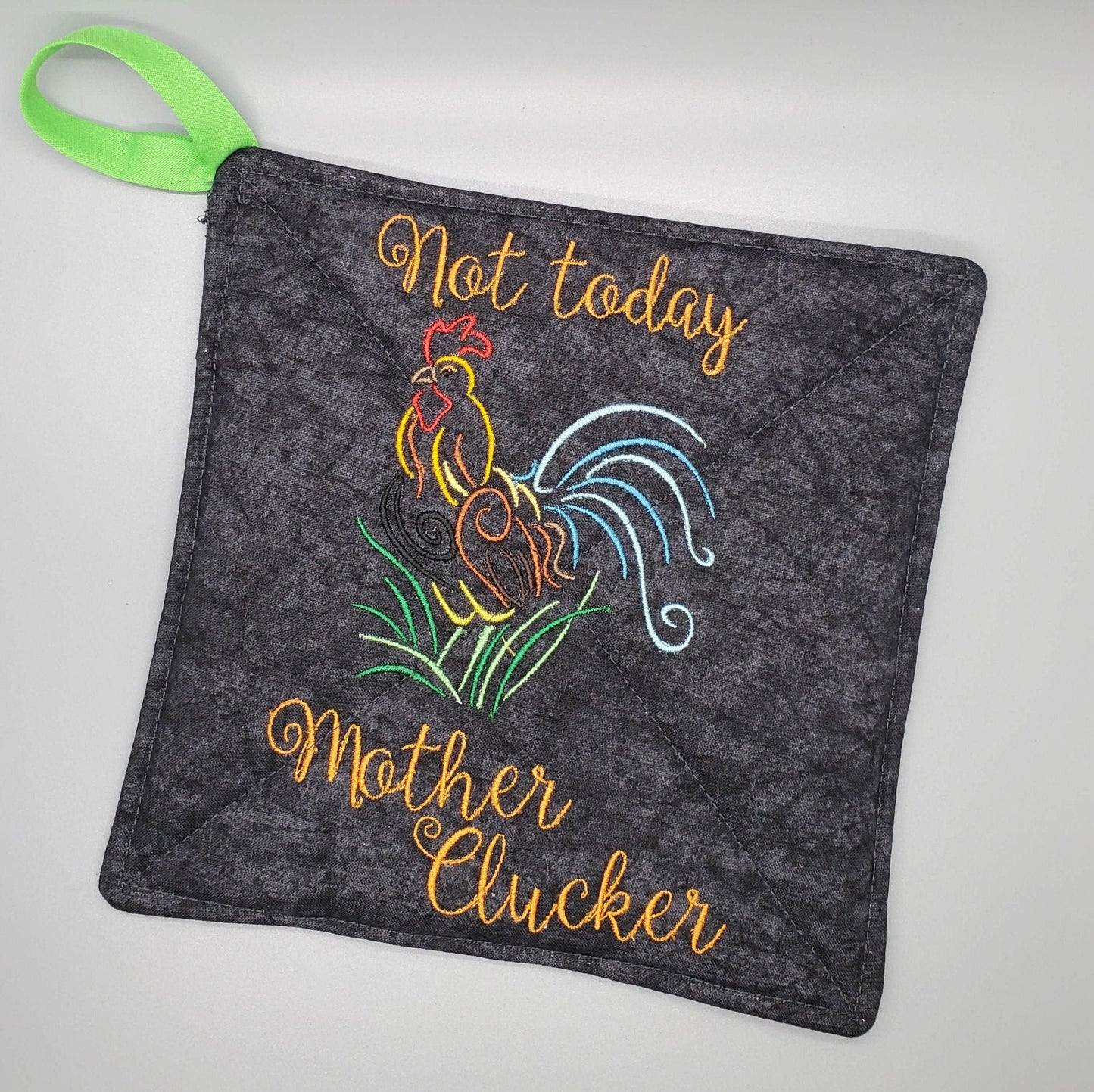 Set of (2) Rooster Pot Holders, Country Chic, Rooster, Mother Clucker, Pot Holder, Sassy, Not Today, Hot Pad, Country Kitchen