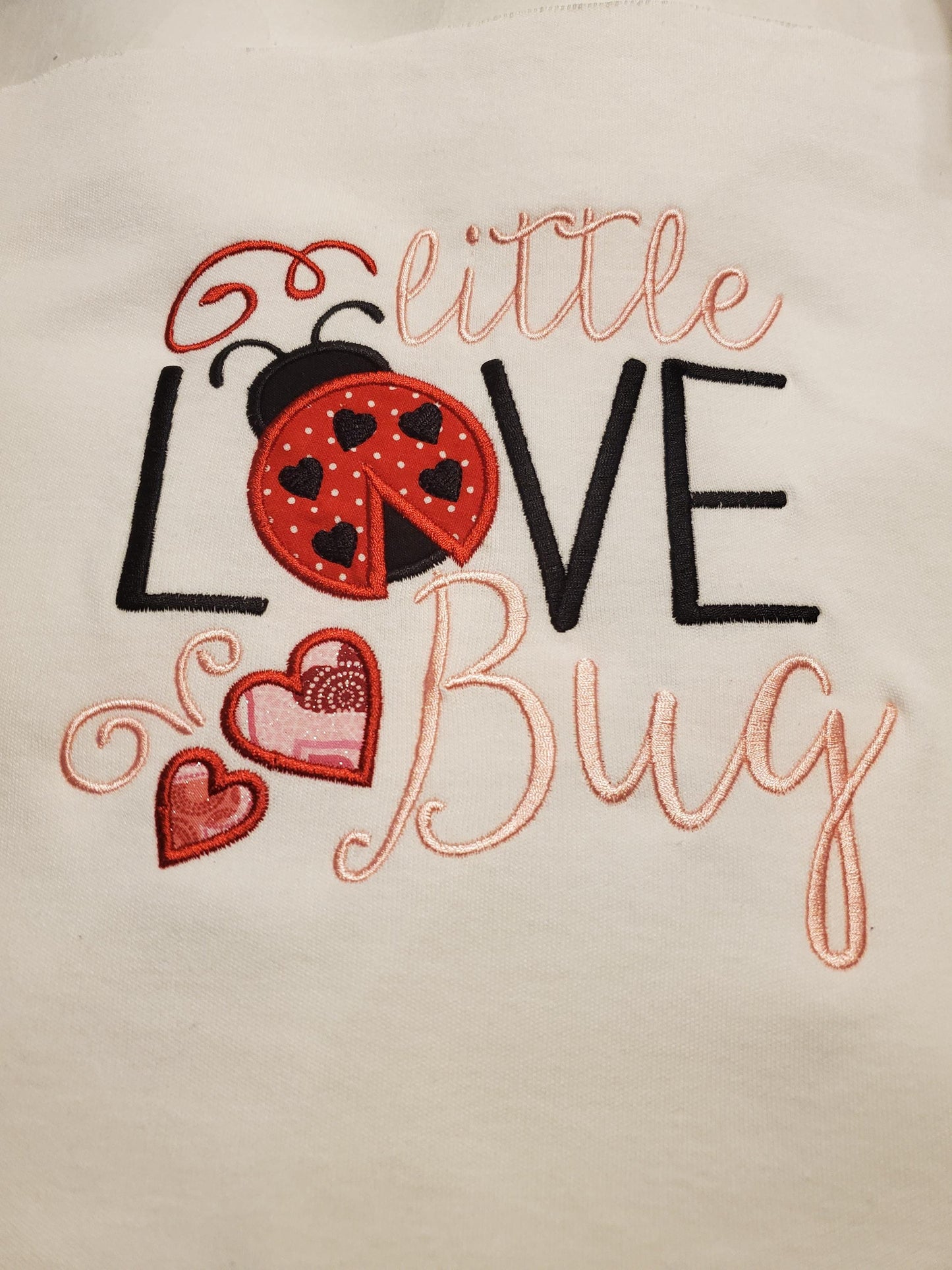 Little Love Bug, Valentine's Day, Embroidered Onesie