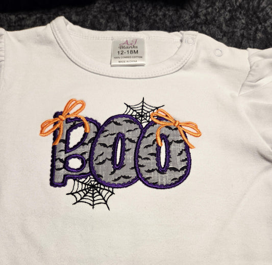 Boo Coquette shirt, Halloween, Bows, Spider web