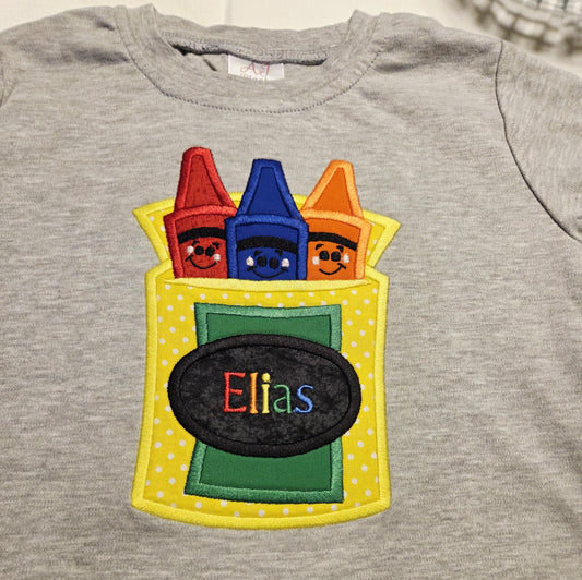 Crayon Box shirt, Personalized, Back to School, Unisex