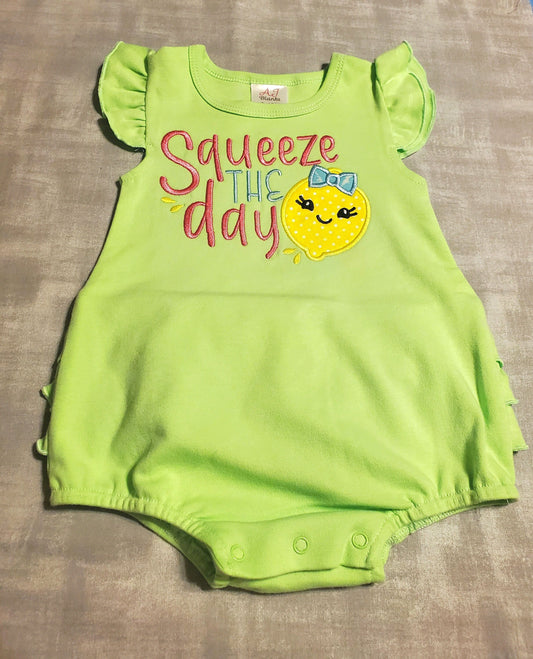 Squeeze the Day Embroidered Romper