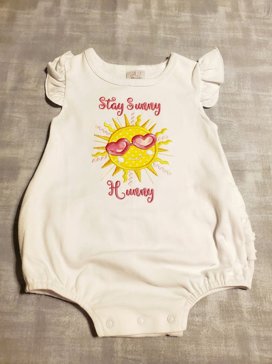 Stay Sunny Hunny Embroidered Romper